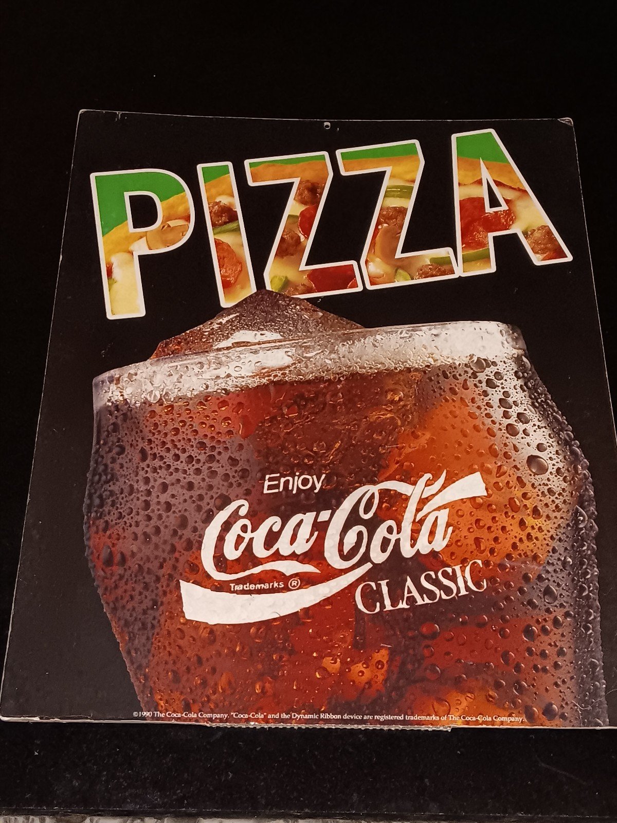 Vintage Pizza and Coca Cola Advertising Sign