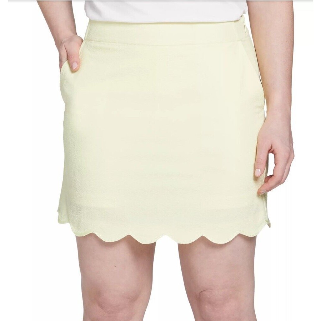 Walter Hagen Women’s Scallop Hem Golf Athletic Skort Lemon Sorbet Size 8