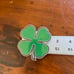 Pewter belt buckle four leaf Green Clover