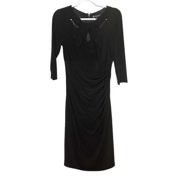 INC International Concepts Women's Black Ruched Dress Size 12 NWT