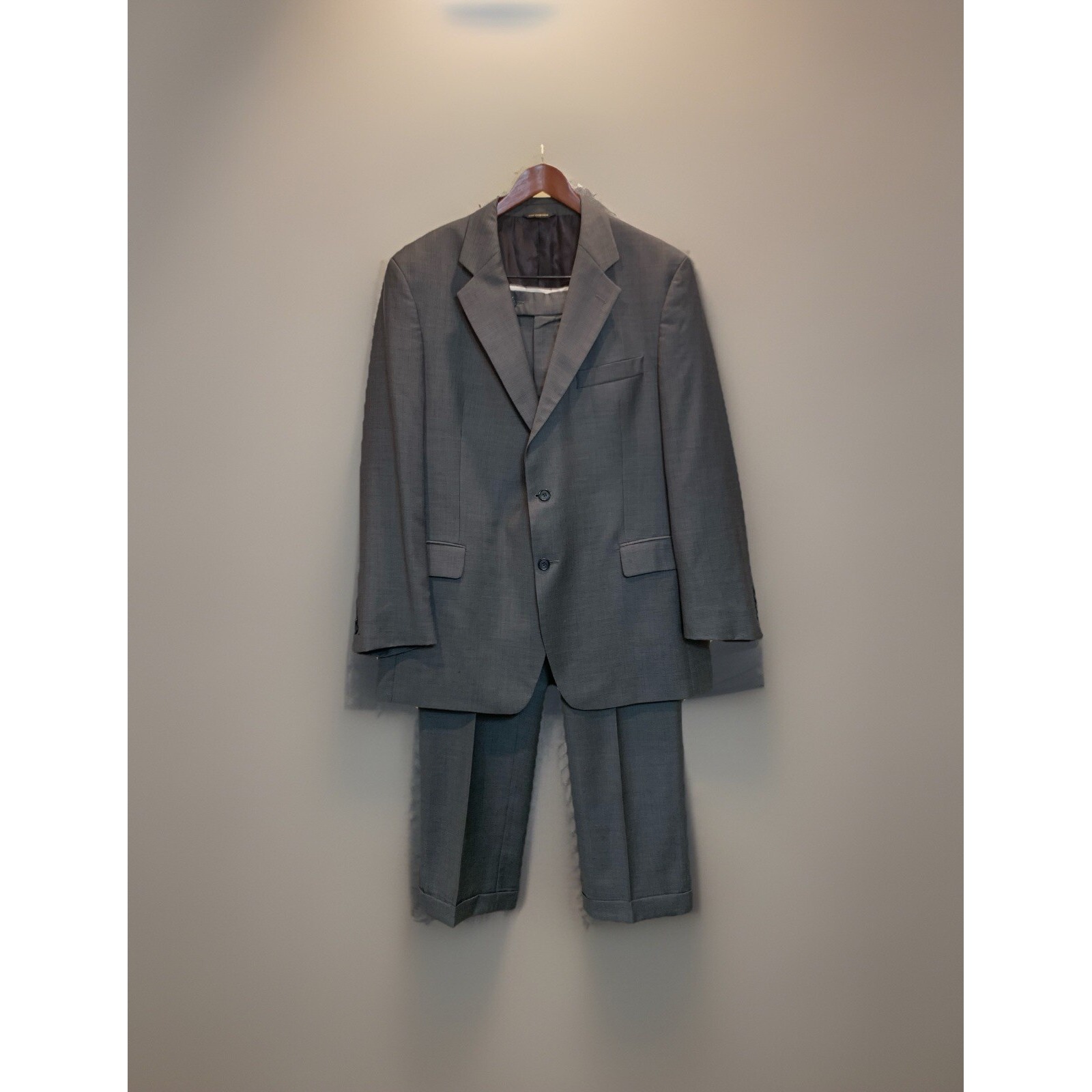 Alexander Julian Colours Men's Suit 100% Pure New Wool 44R Coat 38x30 Pants