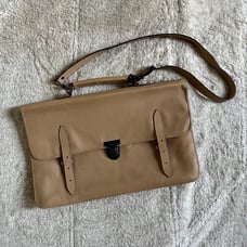 vintage tan genuine leather Matinique Commuter Bag