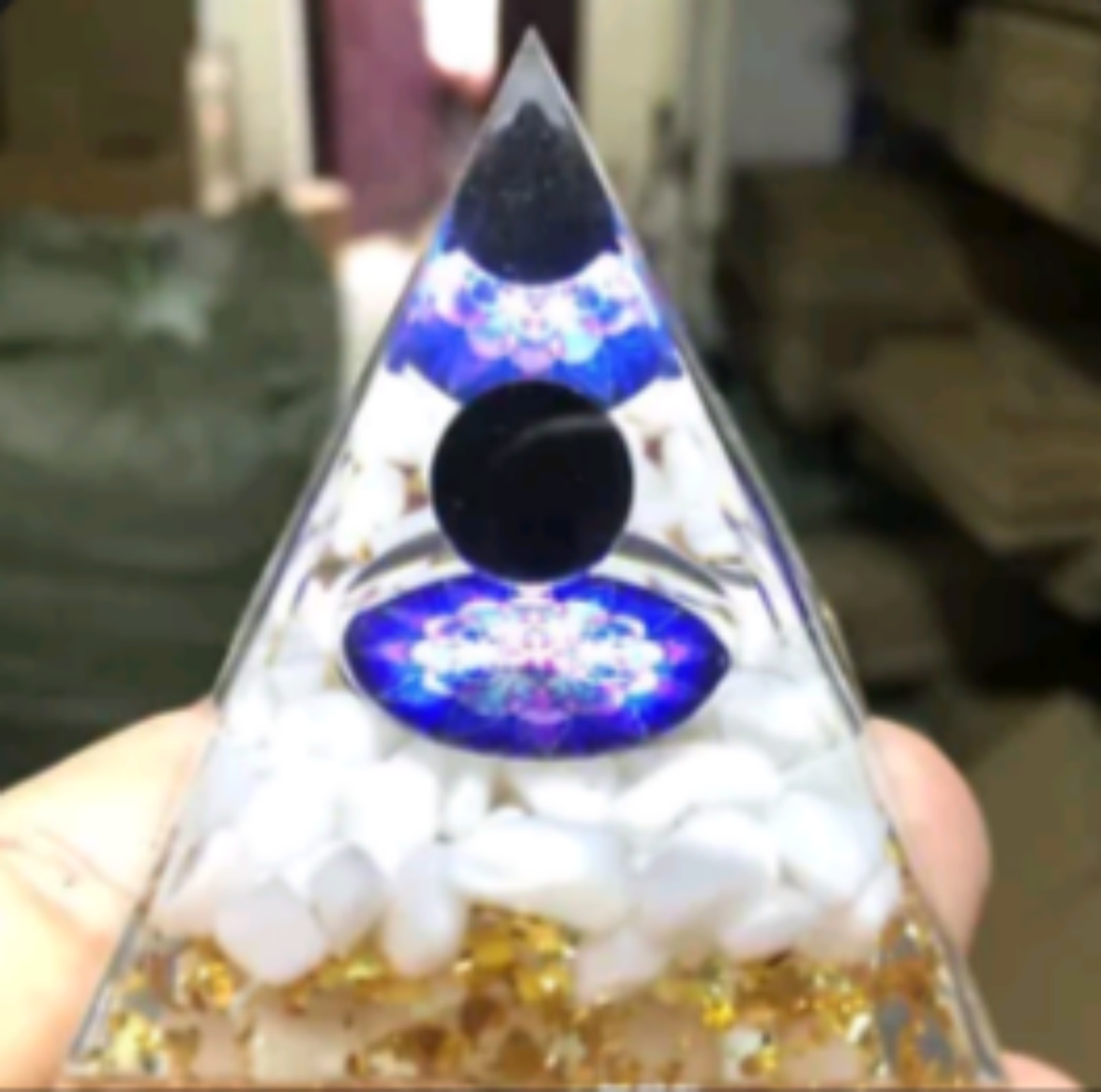 5*5*5cm Orgonite Pyramid Chakra Energy quartz crystal healing 1pc