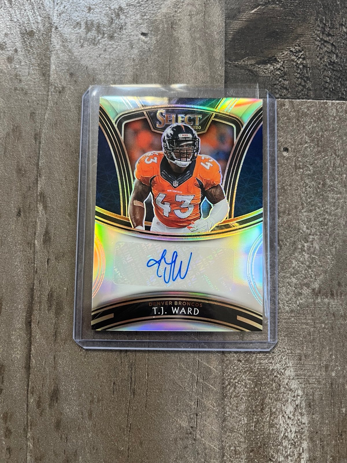 2020 Select TJ Ward Silver Auto Denver Broncos SP RARE Silver Prizm Autograph