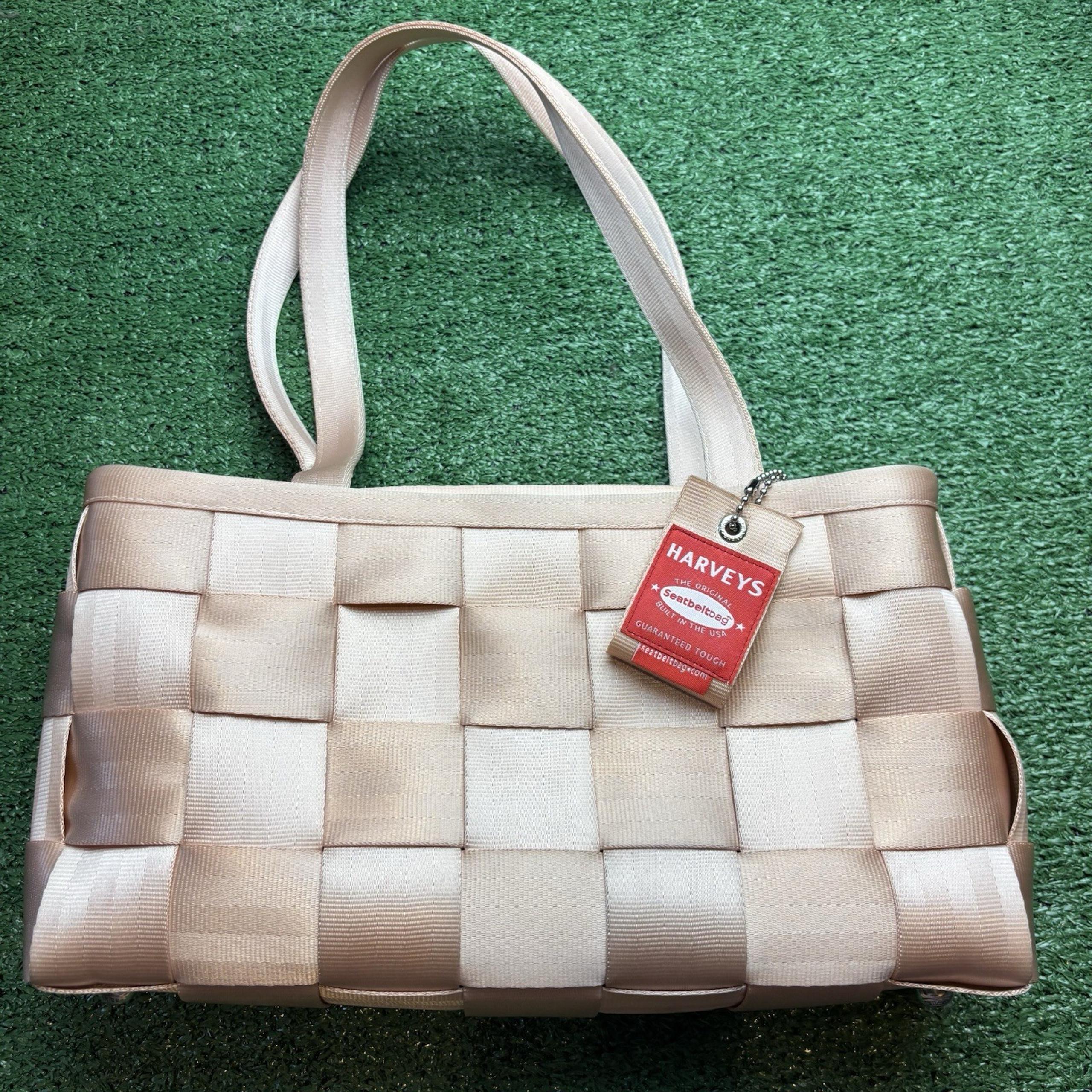 Harveys The Original Seat Belt Bag Tote Shoulder Bag Purse in Tan Medium NWOT
