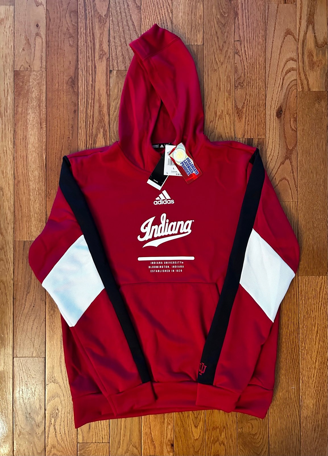 Indiana University Adidas Hoodie Size Large NEW