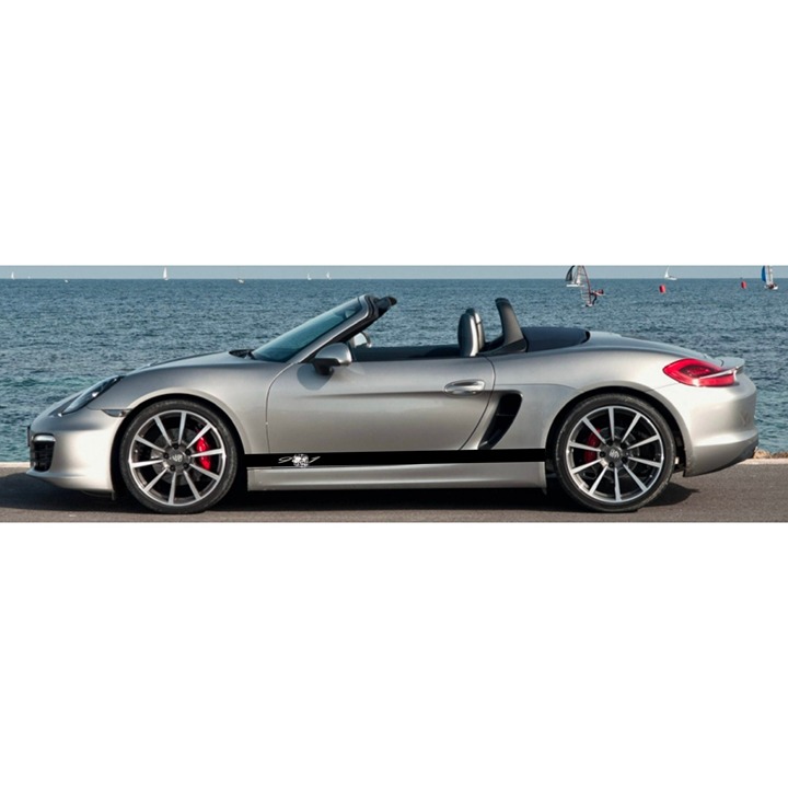 Custom Font 981 Triple Stripe Side Door Decal For Porsche Boxster 2012-2024 718