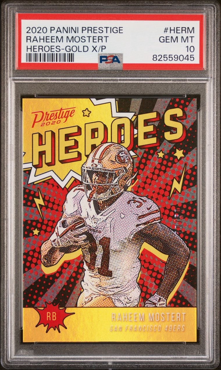 2020 Panini Prestige Raheem Mostert Heroes Gold XP /50 PSA 10
