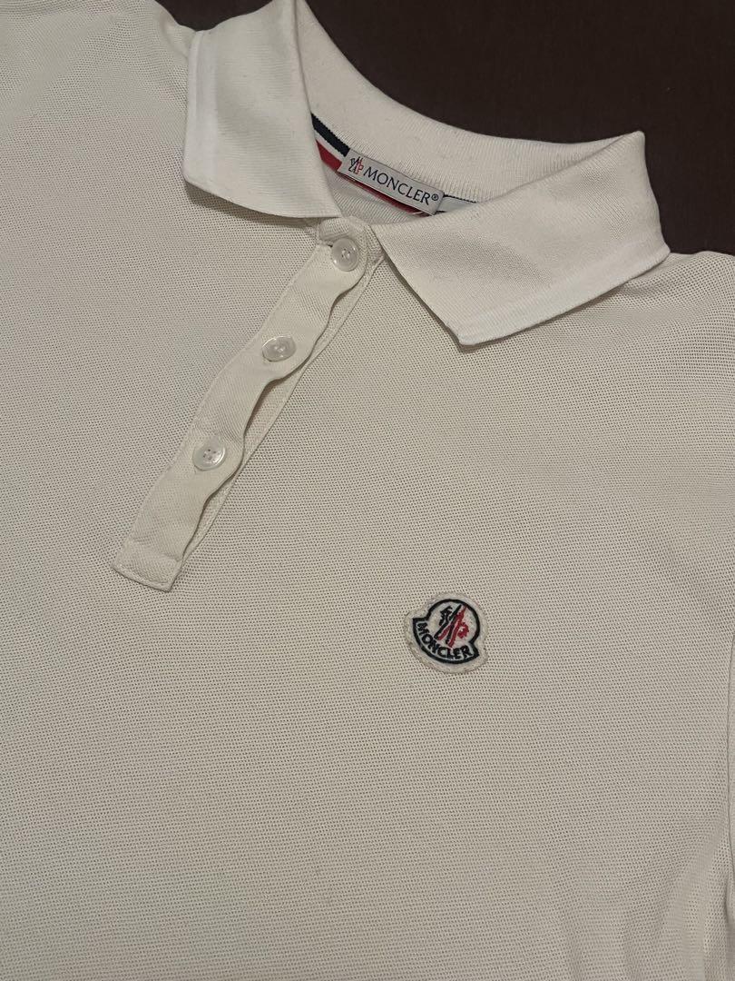 MONCLER White Polo Shirt Short Sleeve