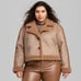 Wild Fable Women's Button Up Winter Faux Shearling Jacket