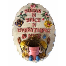 Vtg 15” HOLLY HOBBIE 3D Plaque Wall Decor Hand Painted Nursery Girls Bedroom