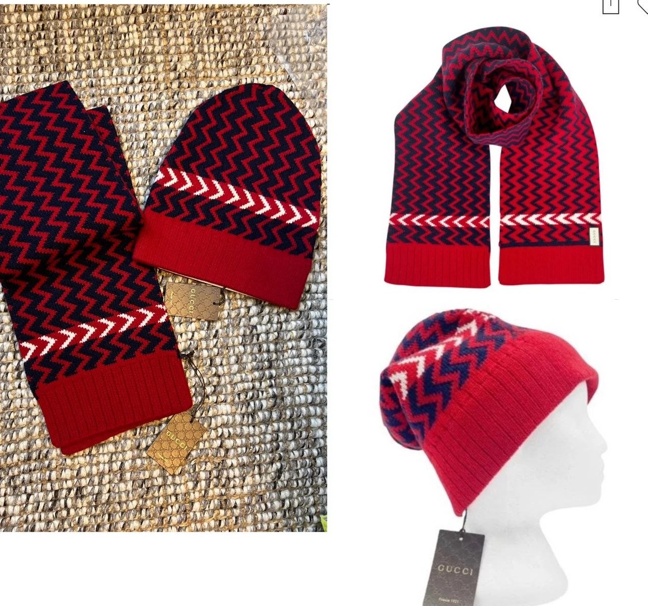 Gucci wool hat and scarf set
