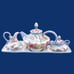 Vintage Meadow Bunny Teapot Set W/ Tray Danna Cullen Designs by Zrike Easter