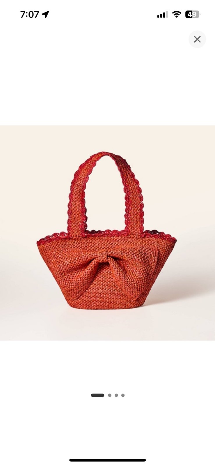 Kate Spade x Target Red Raffia Bow Tote Bag