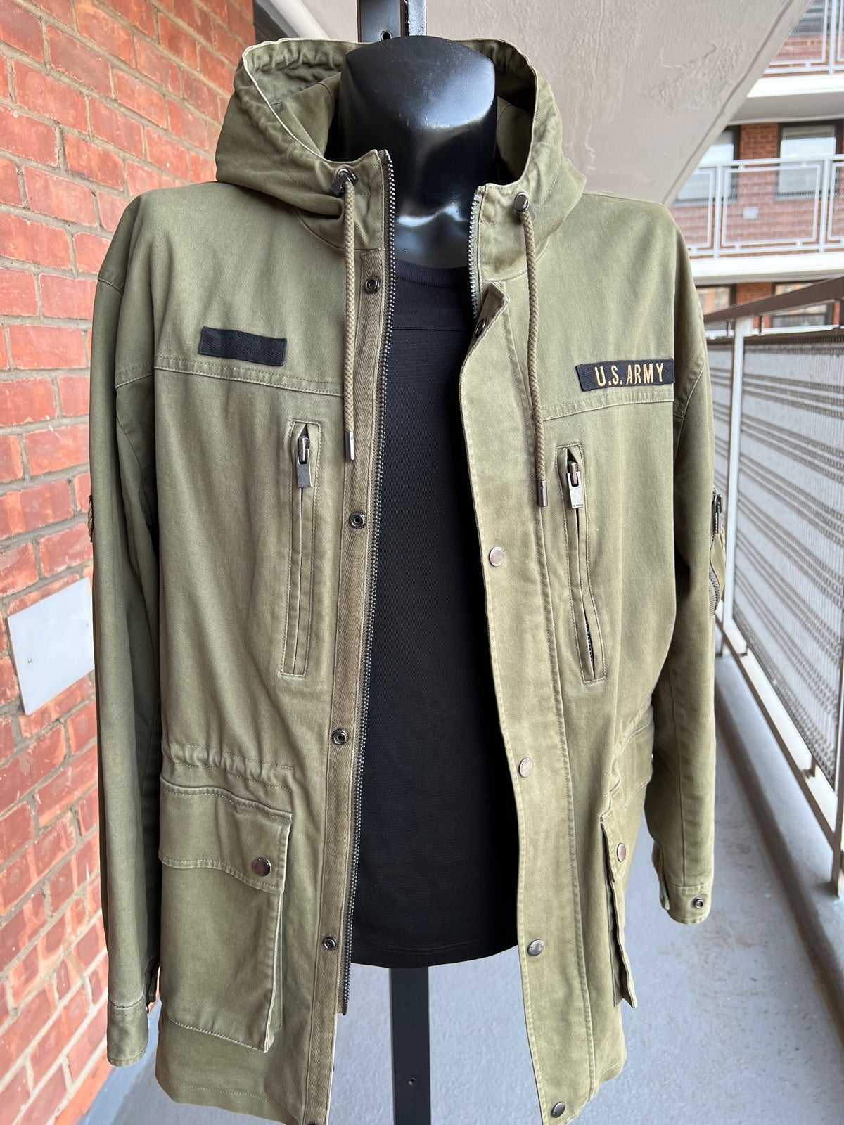 The Kooples Military Field Hooded Army Jacket XXL