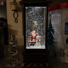 Snow Globe, Christmas Snow Globes with Swirling Glitter, USB Powered