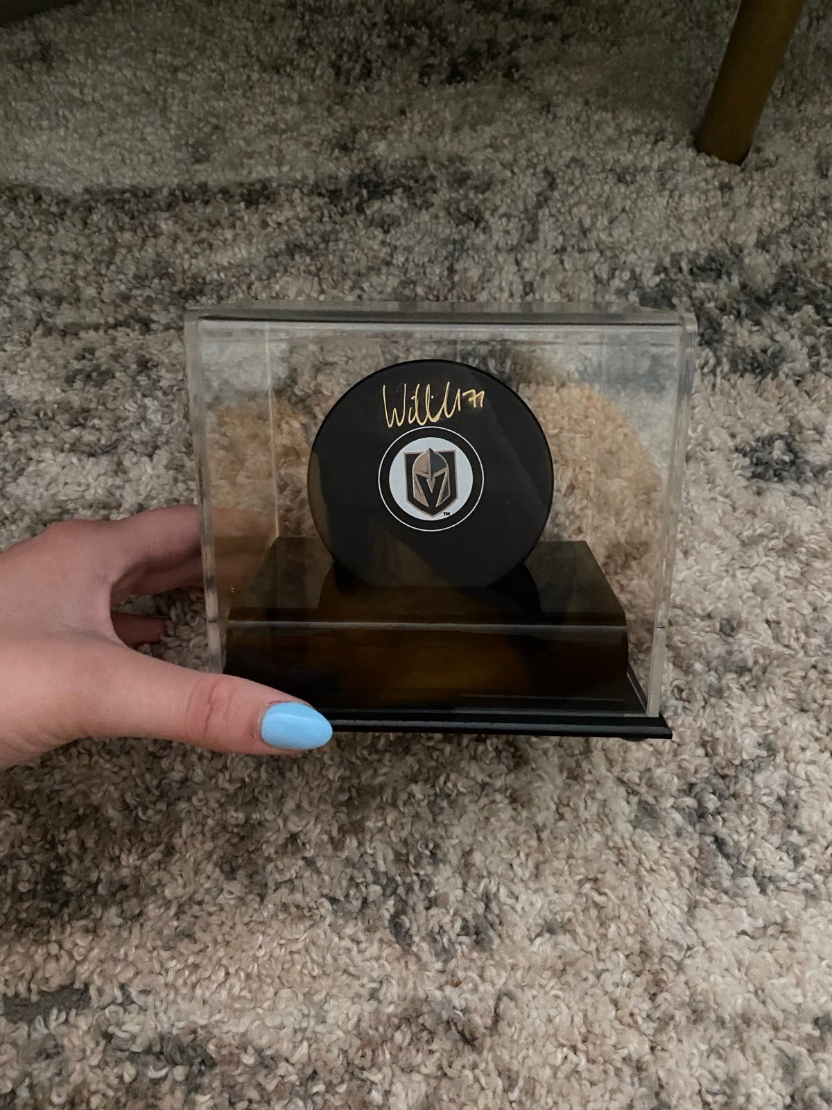 Signed hockey puck golden knights