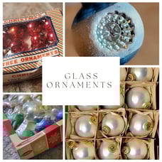 58 | Shiny Brite | Santa Land Coby Glass Ball Ornaments | Indented | Mica