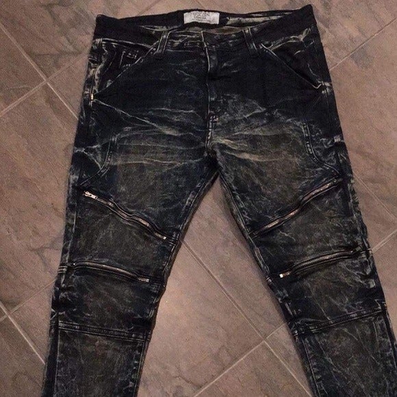 Golden Denim Knee Zip Skinny Jeans