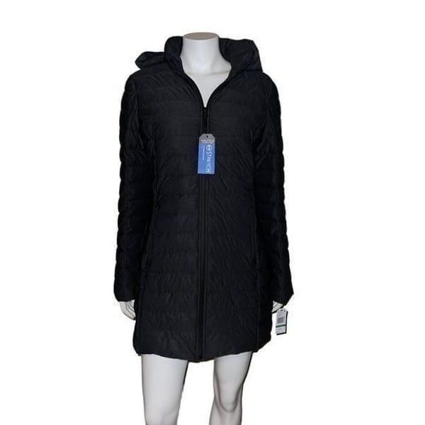 Nautica Womens Packable Puffer Jacket w/ Removable Hood Charcoal Large NWT