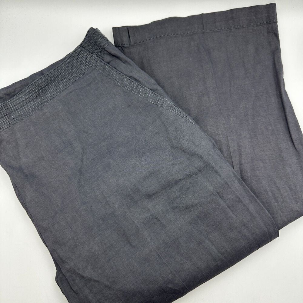 Eileen Fisher Trouser Pants Womens Size M Gray High Rise Side Zip Straight Leg