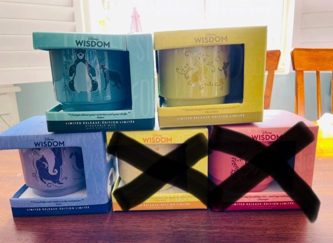 2019 Disney Wisdom Collection Mug Set NEW