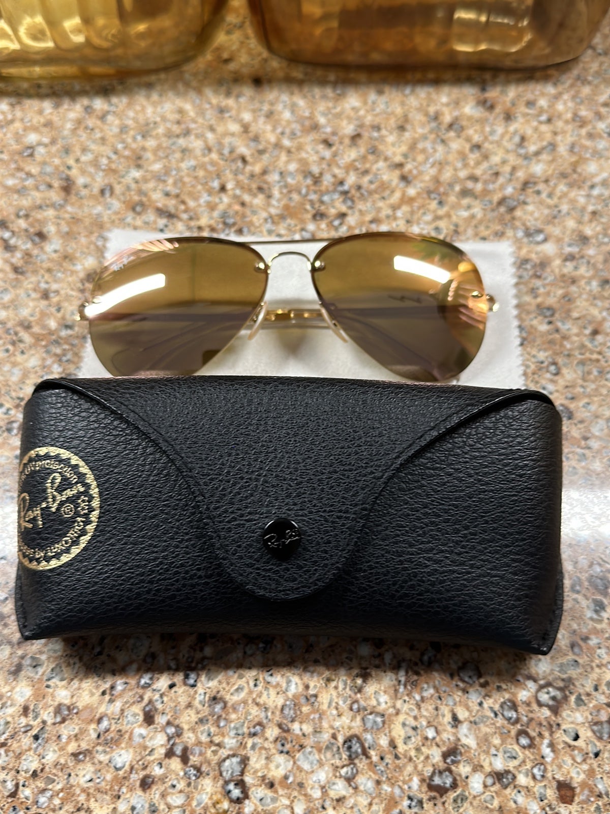 Ray-Ban RB3449 Sunglasses with Gold Frame