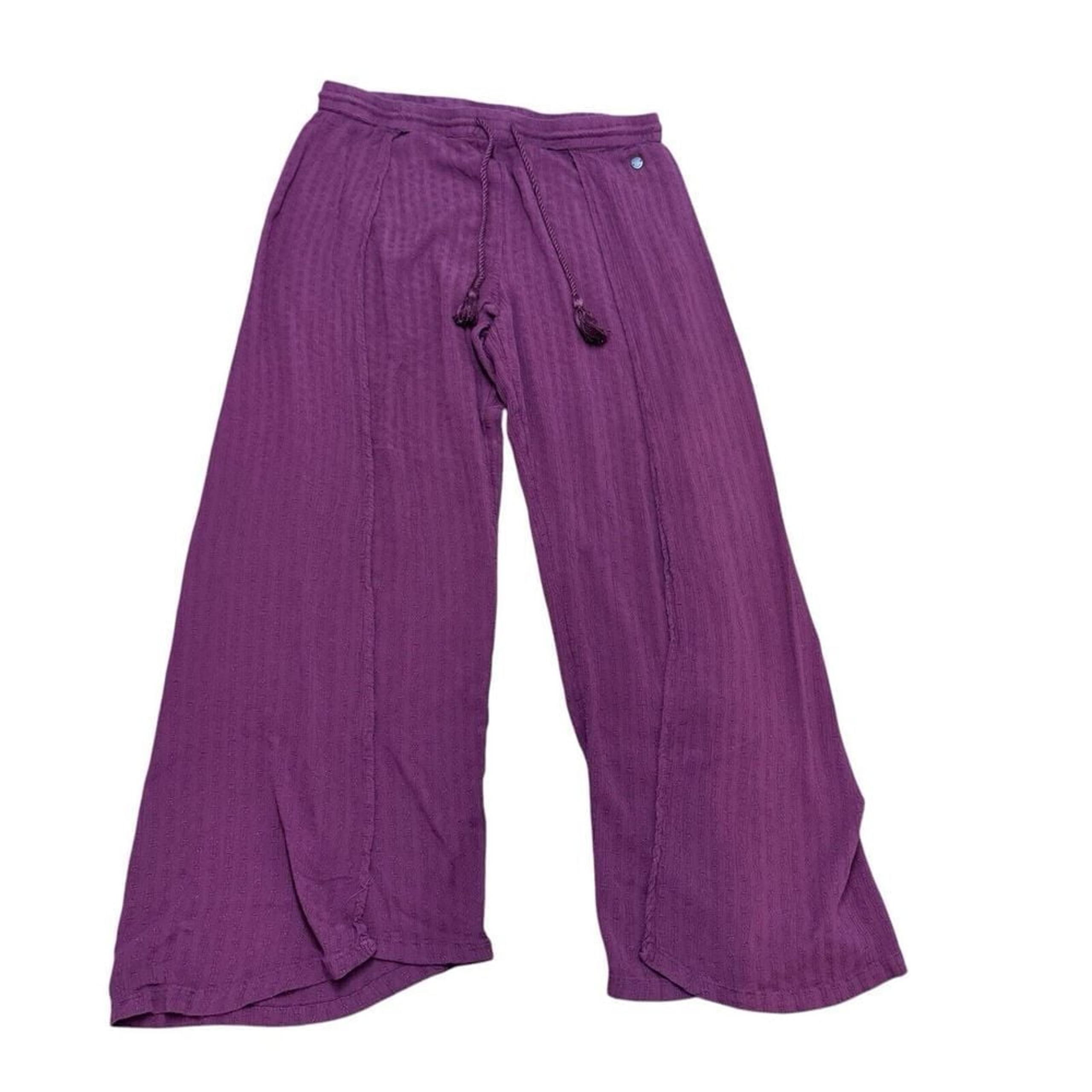 Roxy Pants Women's Small Purple Wide Leg Lightweight Slit in Front