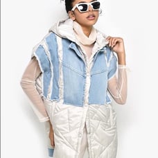 New NWT EUROPEAN LONG OVERSIZED VEST WITH THE HOOD SIZE L/XL
