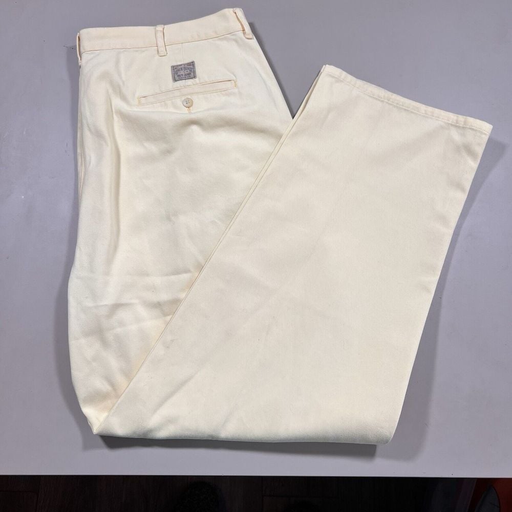 Polo Ralph Lauren Pants Vintage 80s Men's 38x30 Yellow Pleated Polo Chino