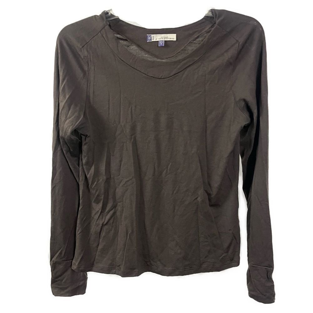 Ibex Women's 100% Merino Wool Brown Long Sleeve Base Layer Top- Size Medium