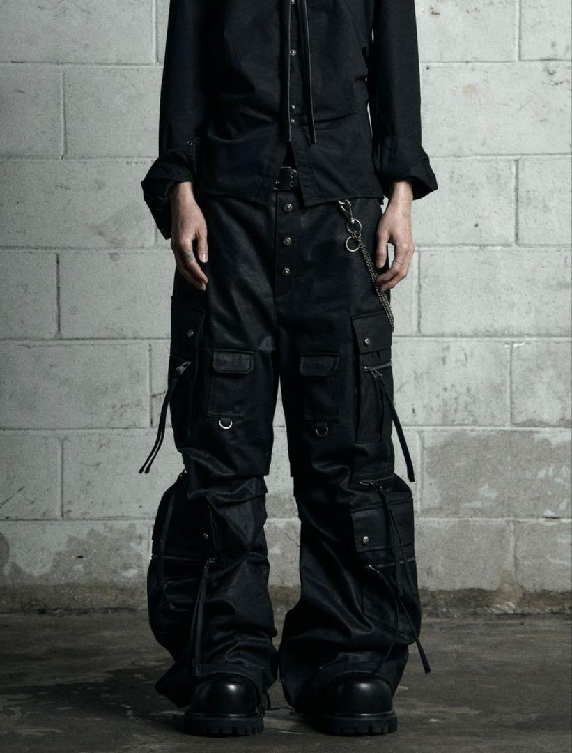 Rosen Kreuz】CURVE FIT LONG CARGO PANTS3