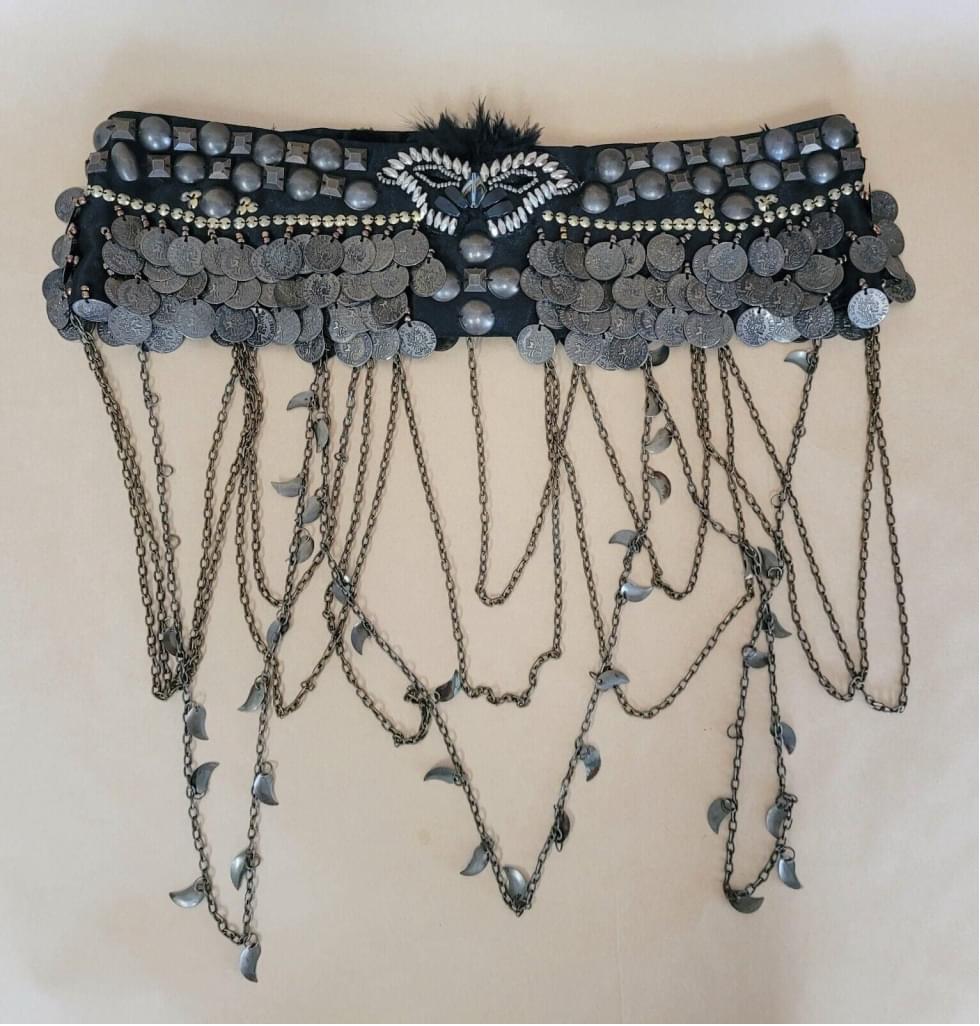 Feather Butterfly Bellydancing Belt With coins, S/M