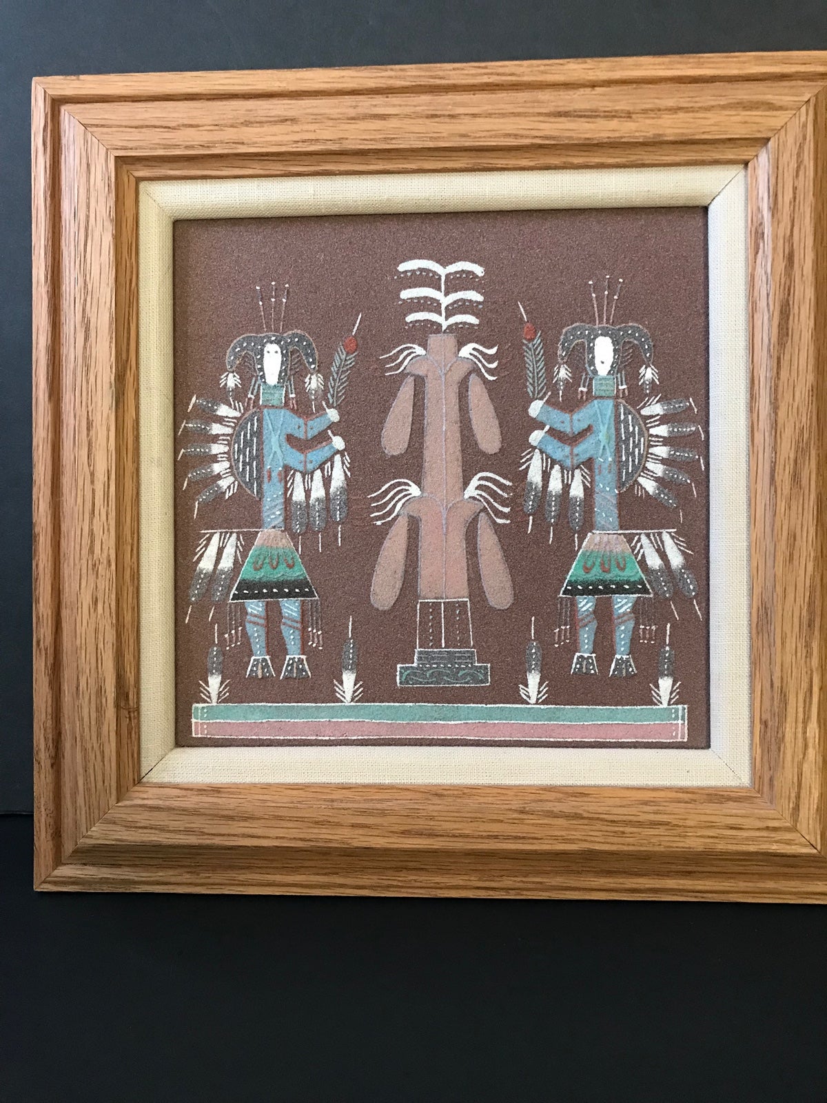 California Studio Navajo Sand Painting Yei Dancers Art by Herbert Ben Jr