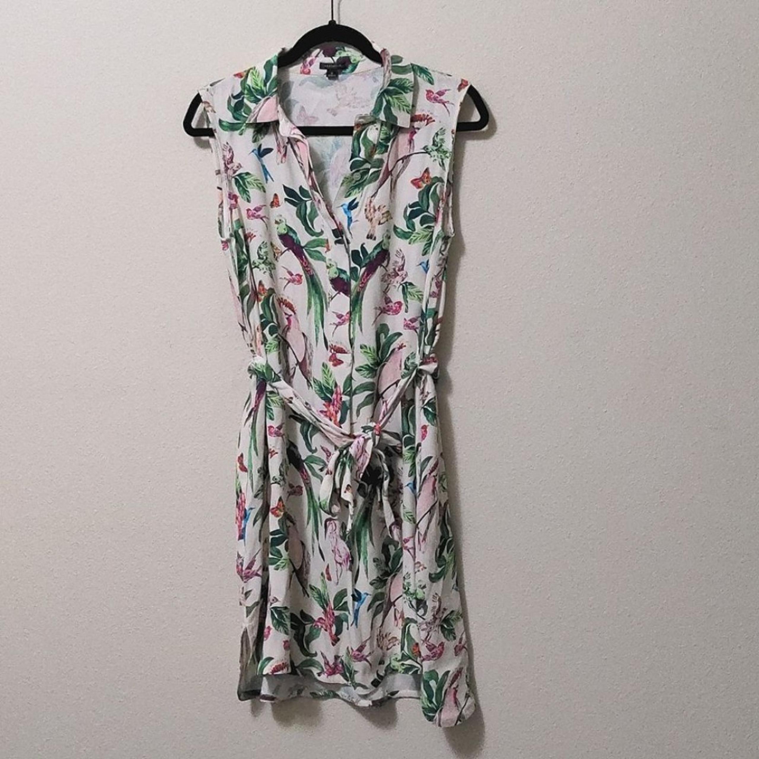 Ann Taylor Tropical Bird Print Tank Dress