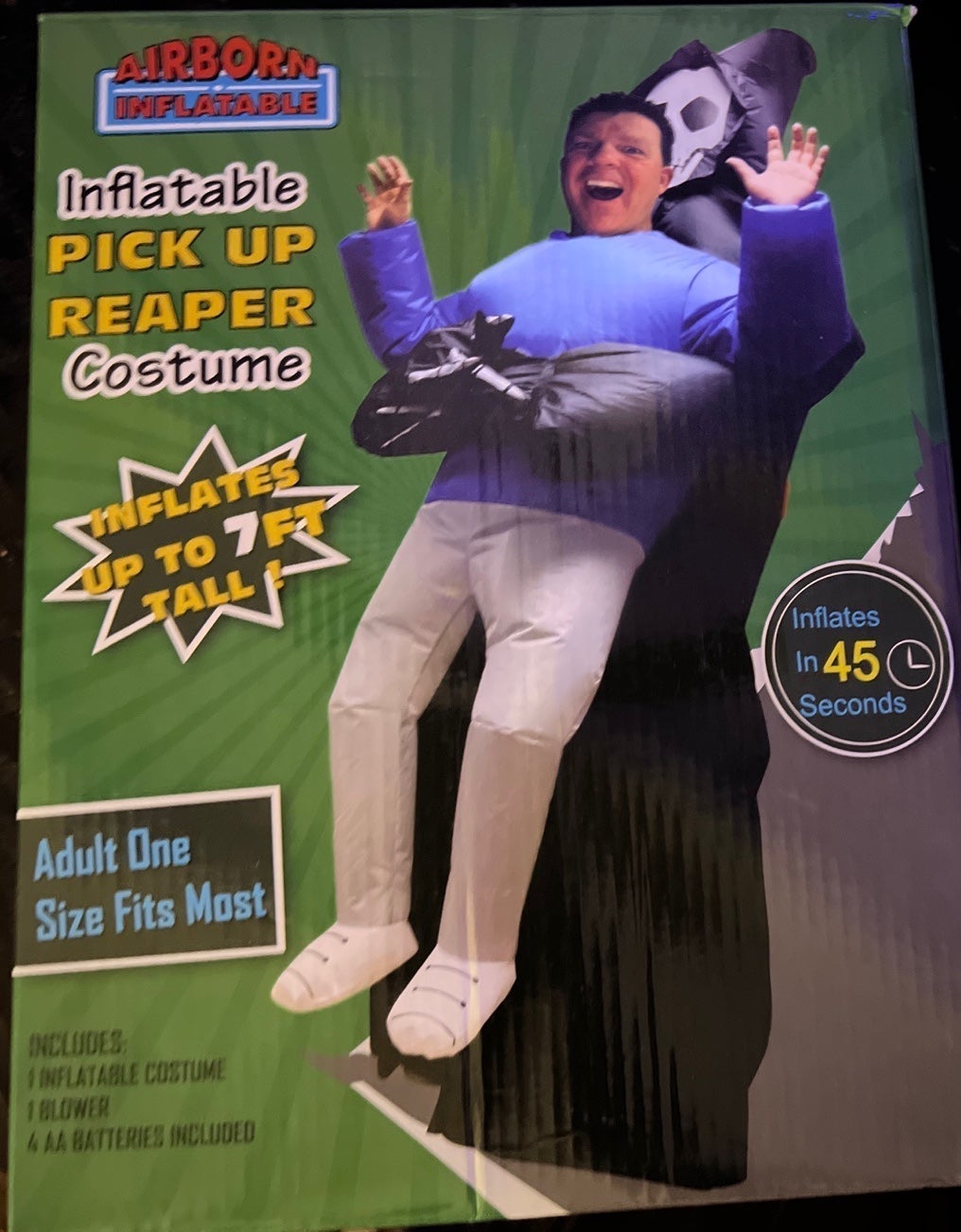 inflatable pick up reaper costume (grim reaper) adult one size / 7 feet tall