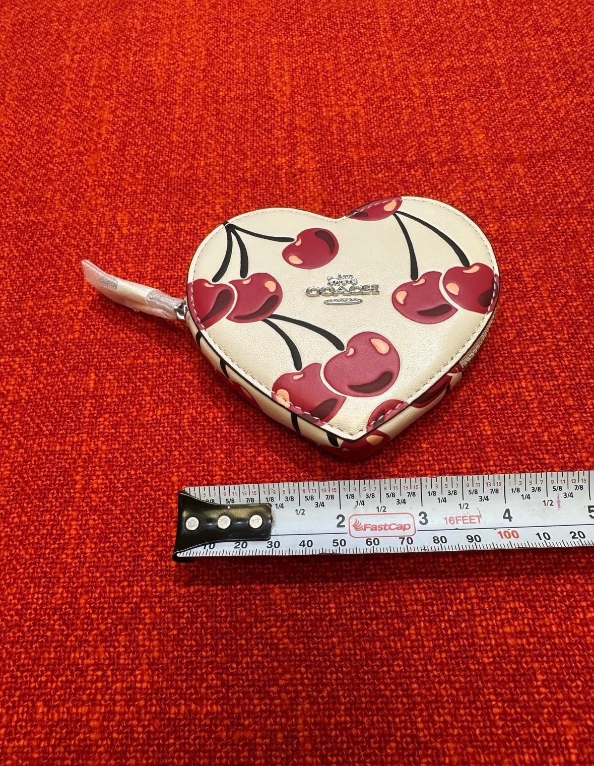 折りたたみ財布 COACH Heart Coin Case With Cherry Print CZ477 Coach CZ477 Heart Coin Case With Cherry Print - Walmart.com