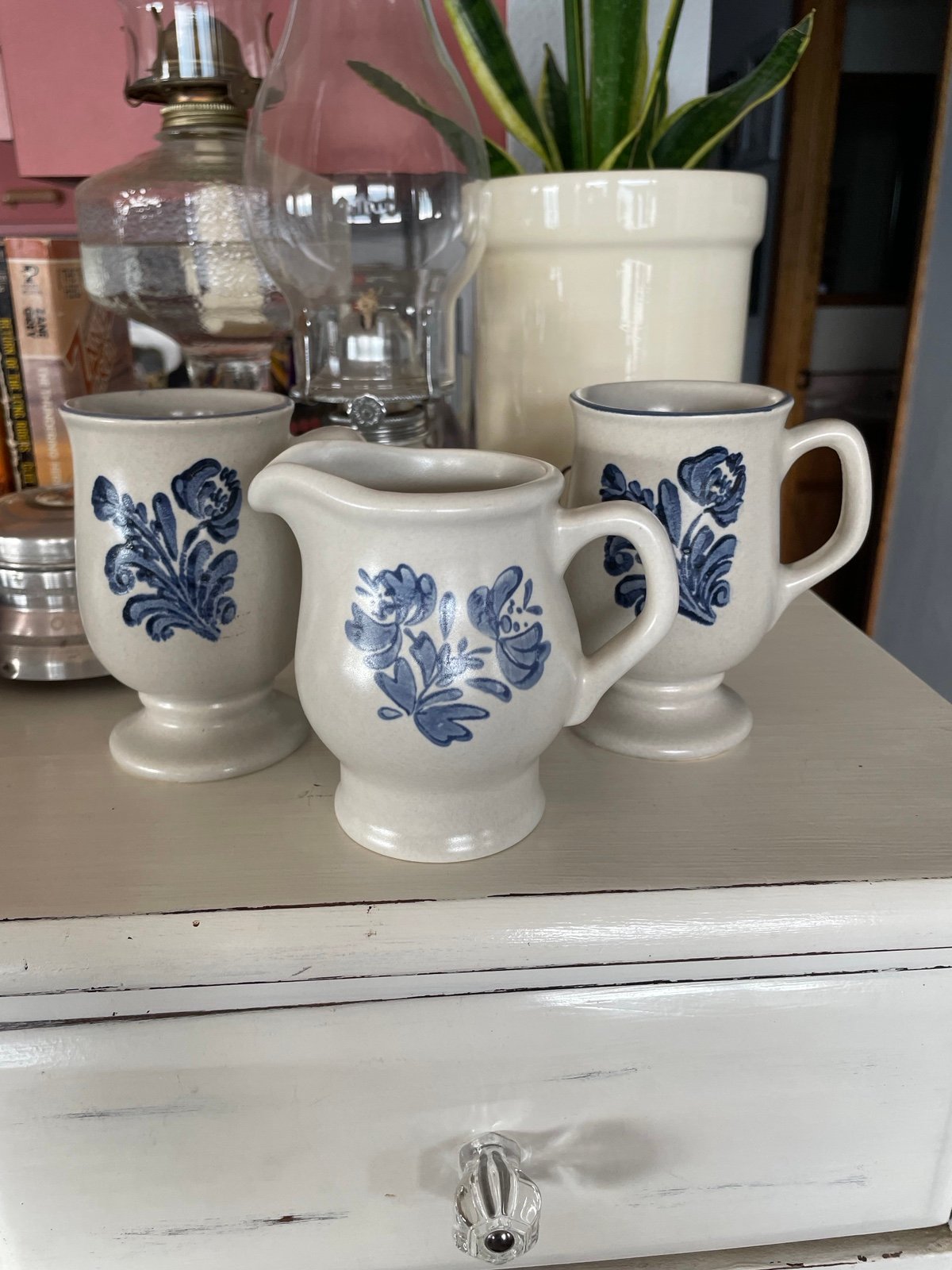Antique mugs & saucer