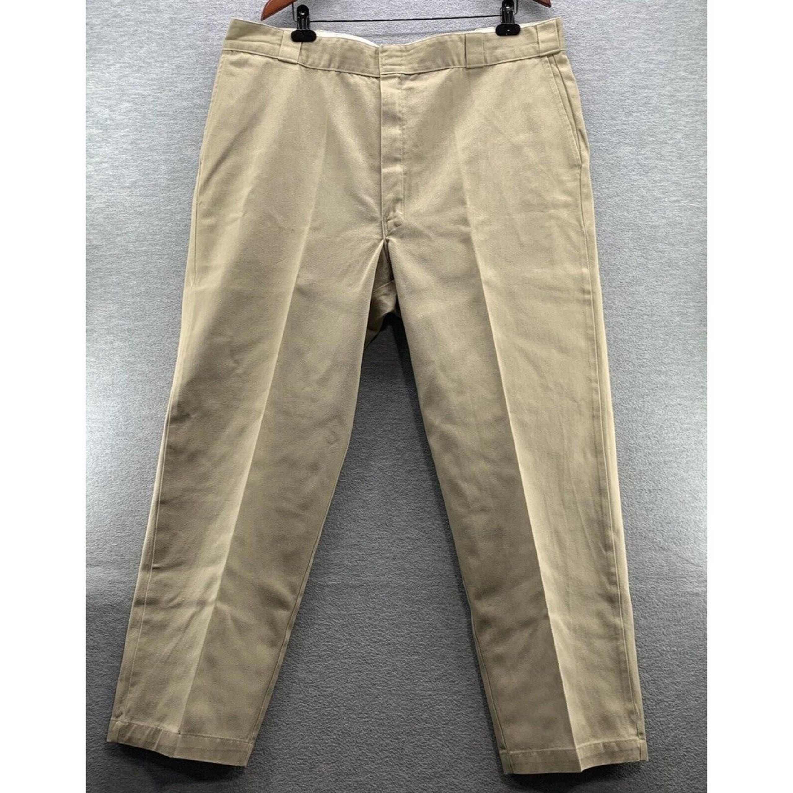 Dickies Vintage Men's Flat Front Khaki Pants Size 45x30