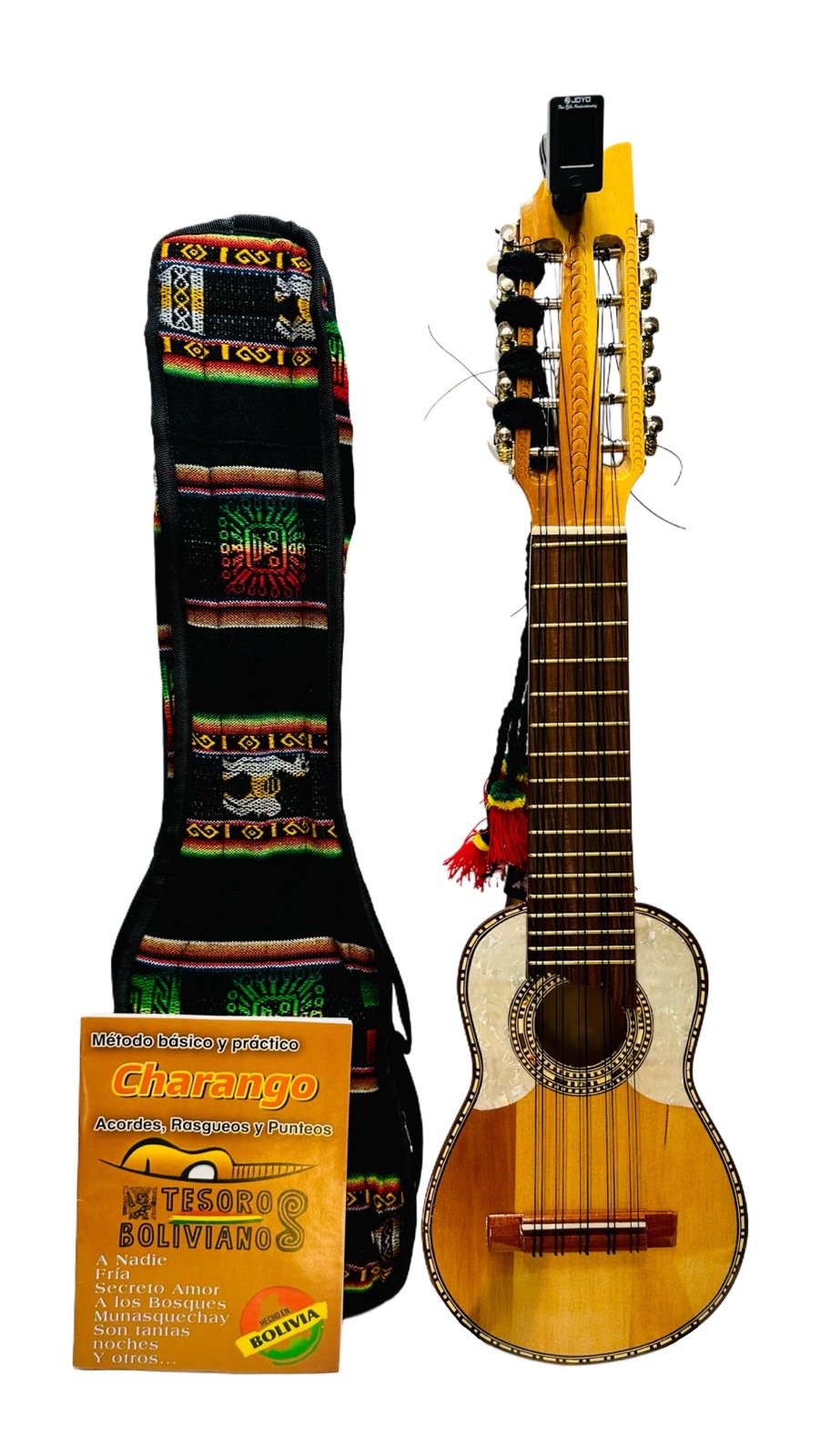 Bolivian Charango handmade Carved, Ideal for Advanced Beginners, Aguayo Case New