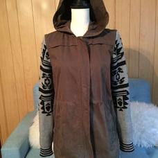 Splendid Utility Jacket With Knit Sleevs