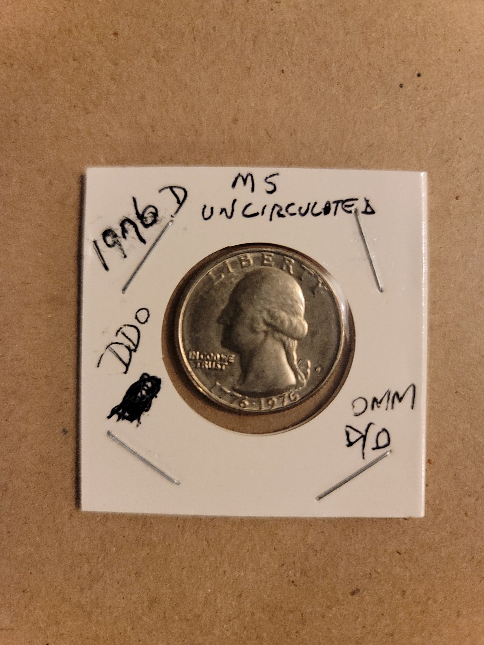 1976d,ddo bicentennial quarter ms uncirculated.