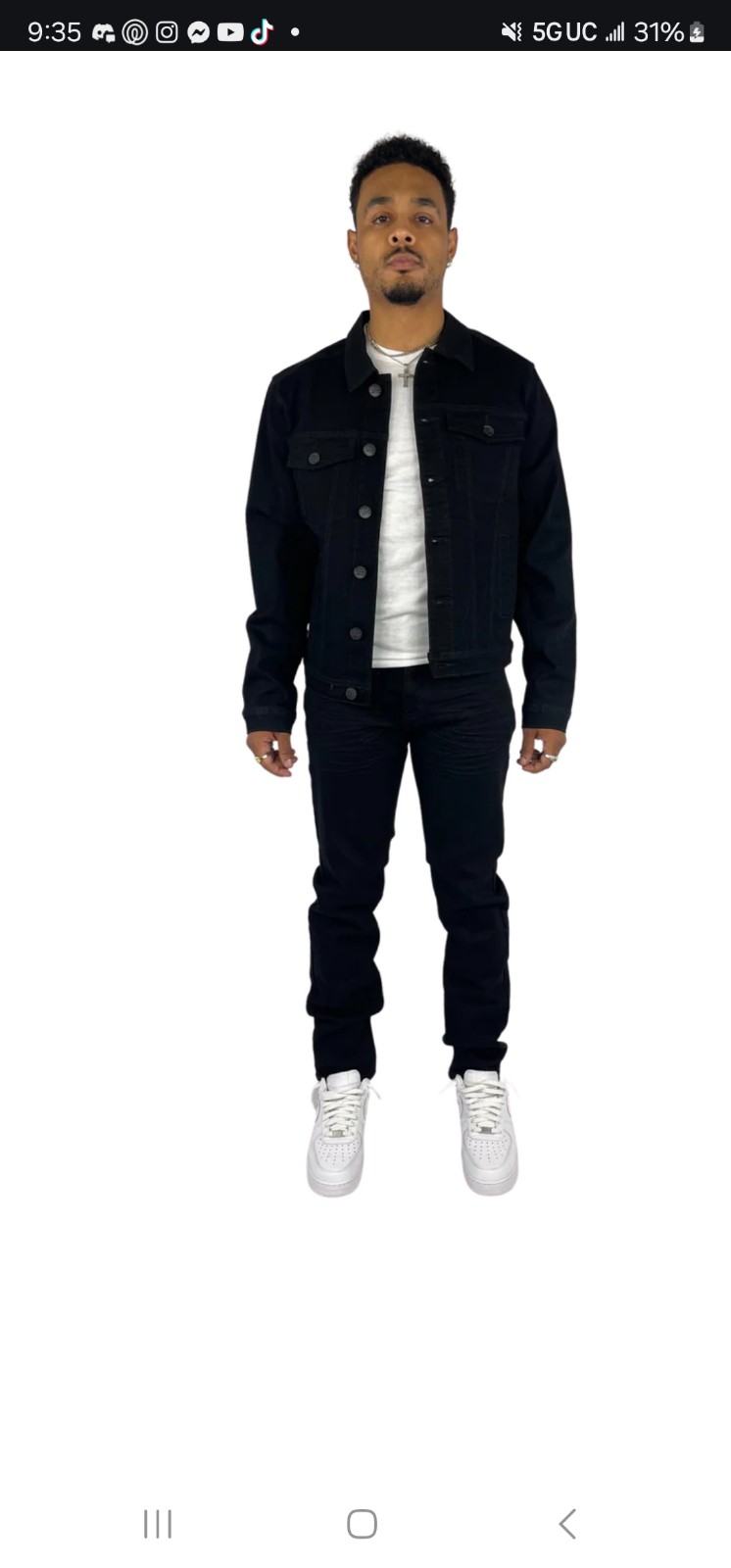 Black jacket and jean set