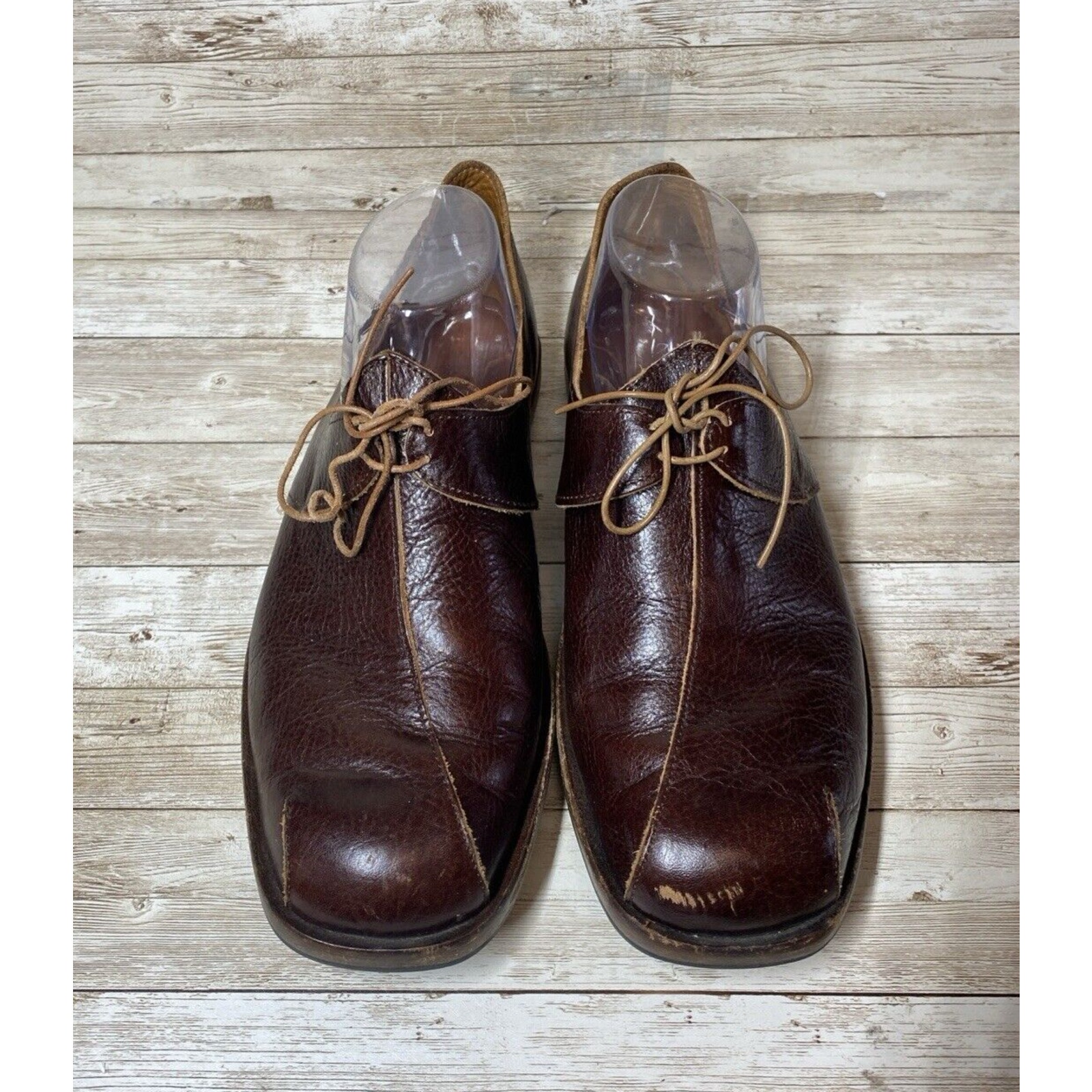 Cydwoq Shoes Mens 40EU / 10US Brown Leather Handmade USA Architectural Vintage