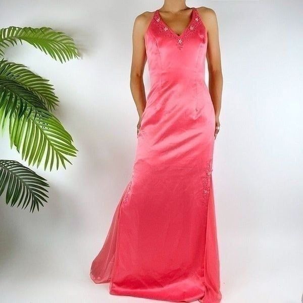 Vintage Y2K Pink Fairycore Floral Ethereal Cottage Barbiecore Prom Dress / Sz: 3