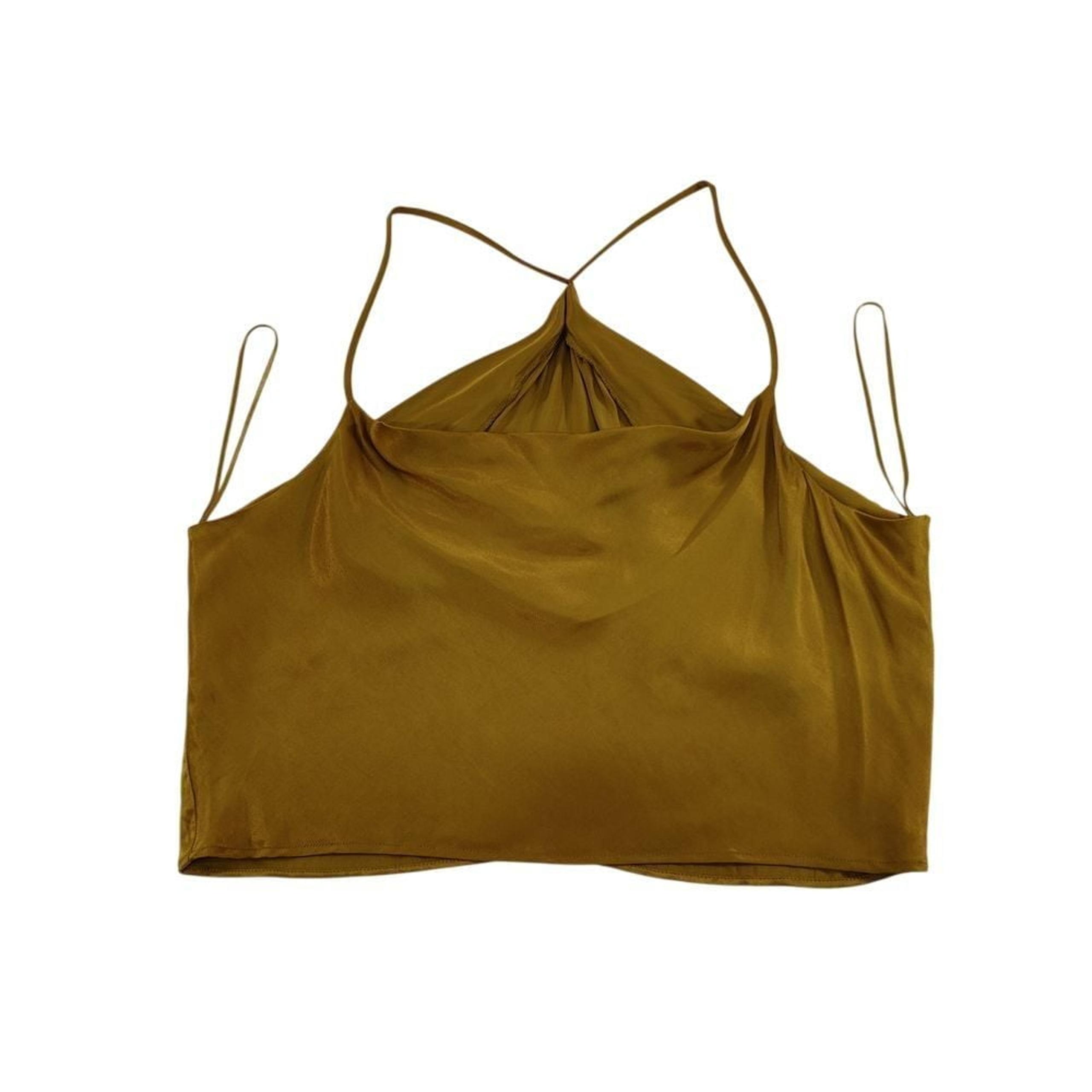 Zara Halter Top Criss Cross Back Sleeveless Party Blouse Green Size L NWOT