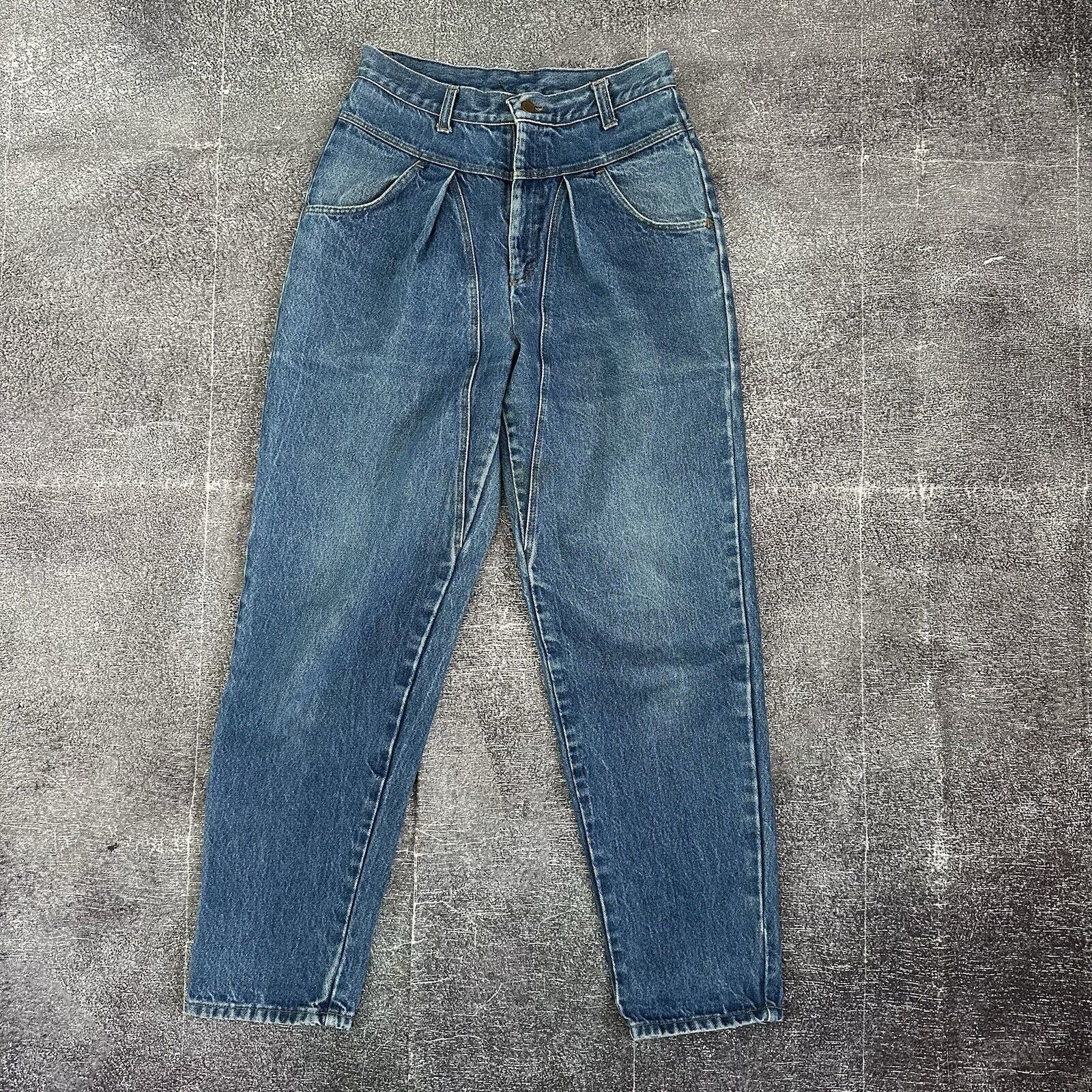 Women's Vintage 80s GUESS USA Blue High Waisted Baggy Mom Denim Blue Jeans Sz 10