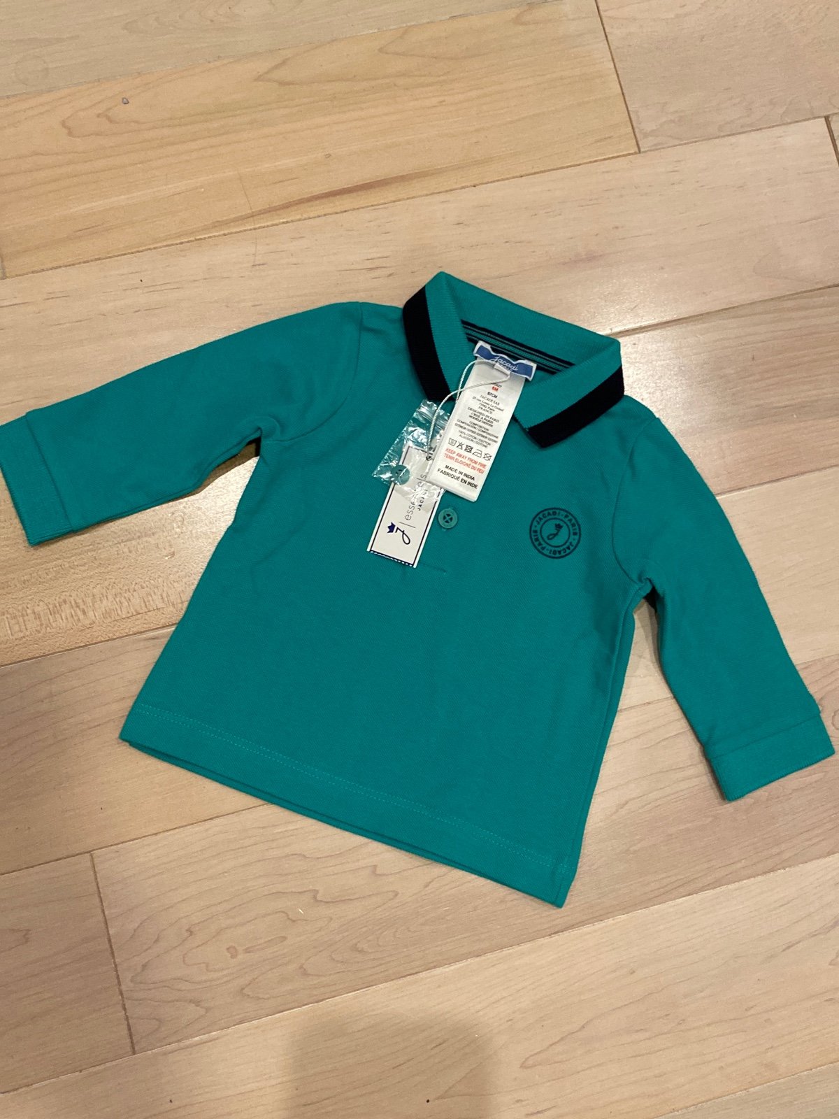 Jacadi paris boys long sleeve cotton Polo shirt 6 m