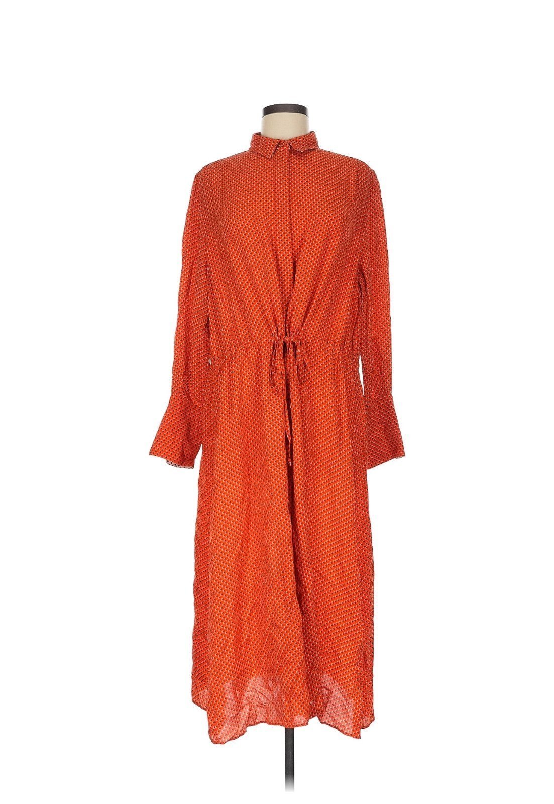Joseph button down silk dress in cuttest orange