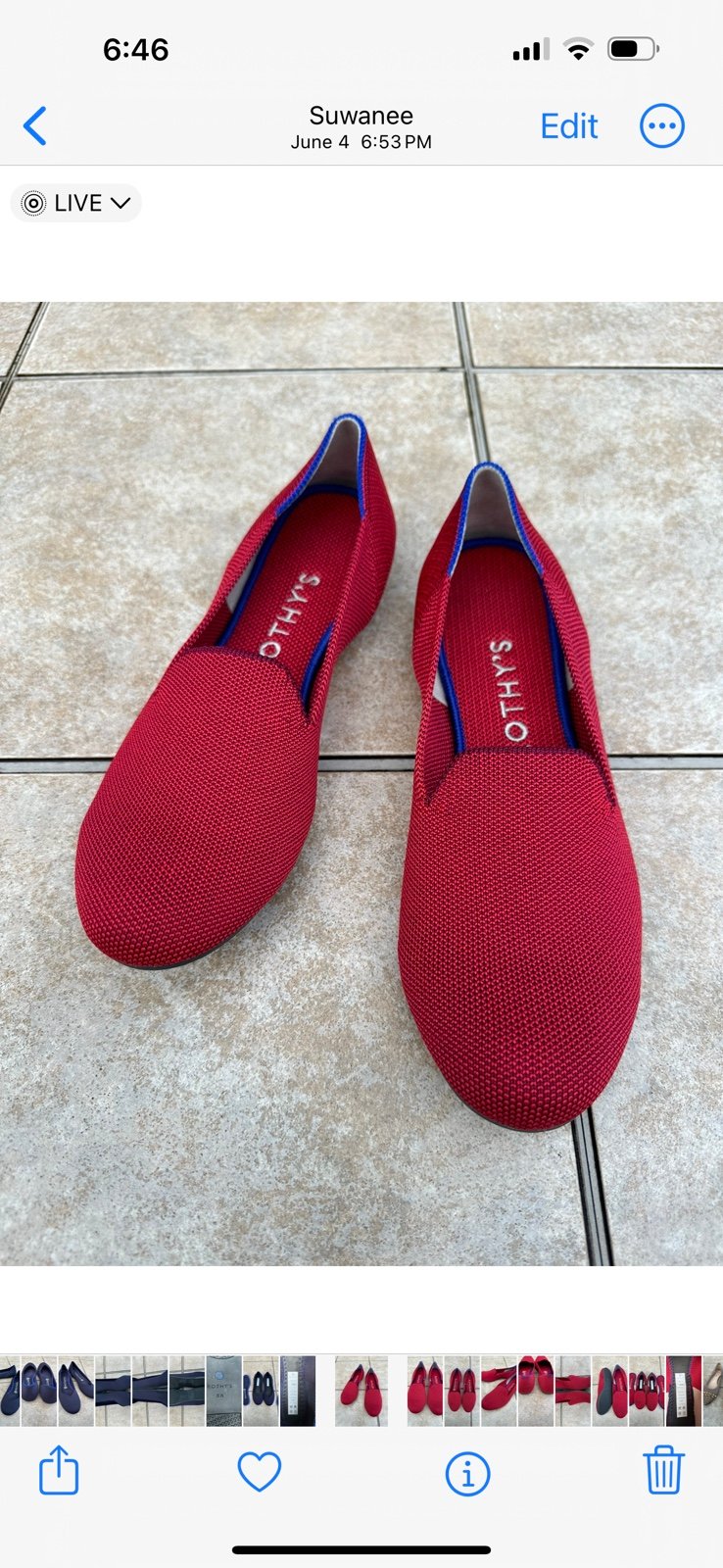 Rothy’s Red Slip On Loafer Flats